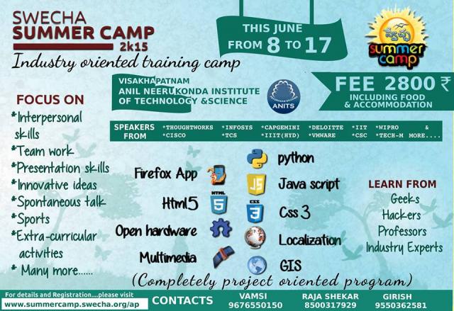 swecha summercamp at visakhapatnam swecha summercamp at visakhapatnam
